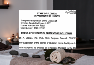 Naples Massage Therapist Has License Suspended Due to Sexual Misconduct