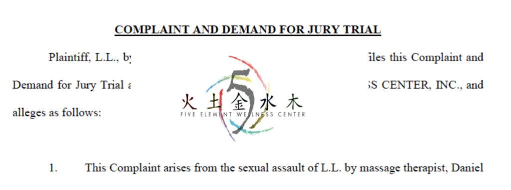 Lawsuit Against Five Elements Wellness Center in Broward County For Alleged Sexual Assault