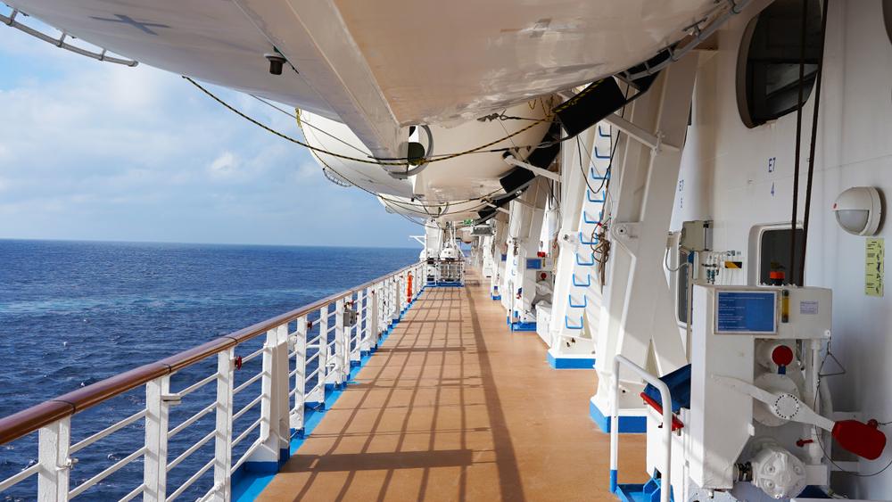 Deck of a cruise ship at sea