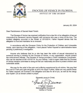 Diocese of Venice statement Horowitz Law
